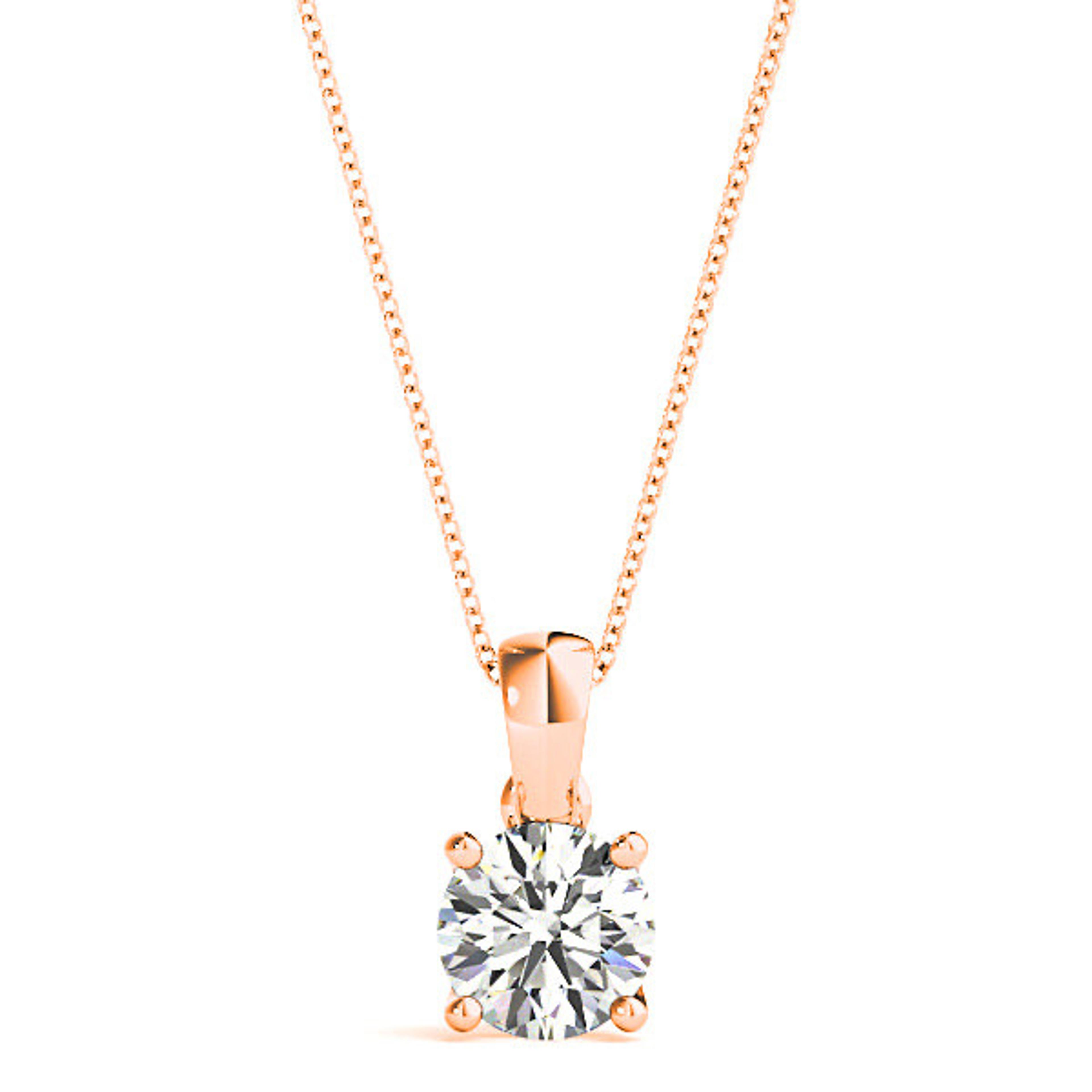 Trellis Setting Round Diamond Solitaire Necklace Pendant-VIRABYANI