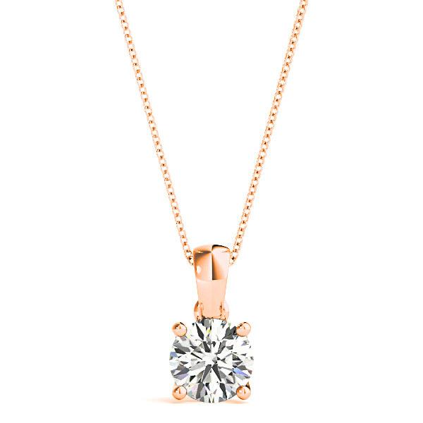 Trellis Setting Round Diamond Solitaire Necklace Pendant-VIRABYANI