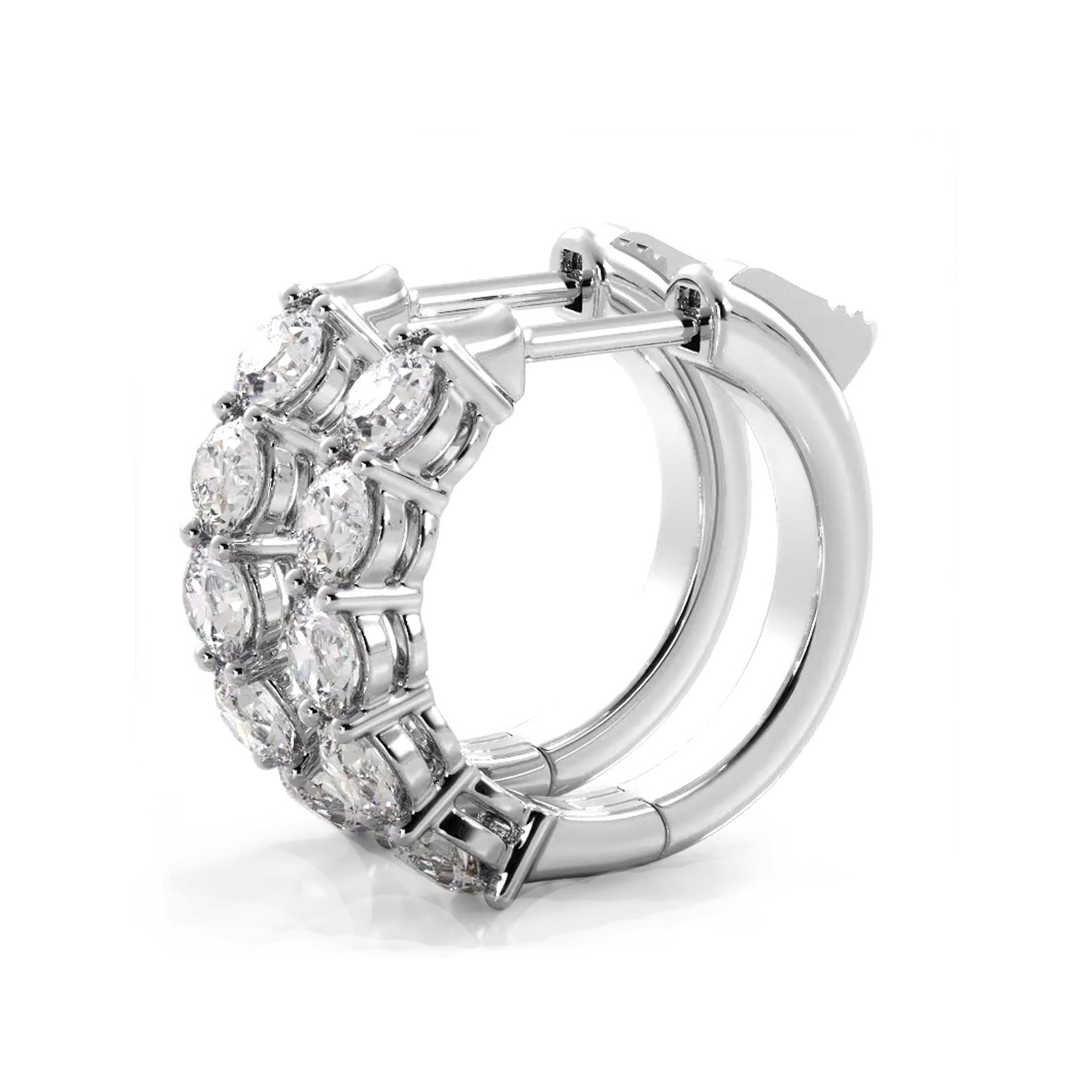 Classic 1.0 ctw. Five Stone Diamond Hoop Earrings