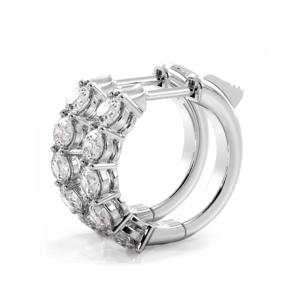 Classic 1.0 ctw. Five Stone Diamond Hoop Earrings