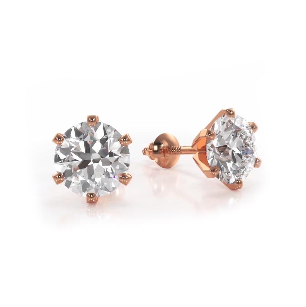Classic Six Prong Diamond Stud Earrings