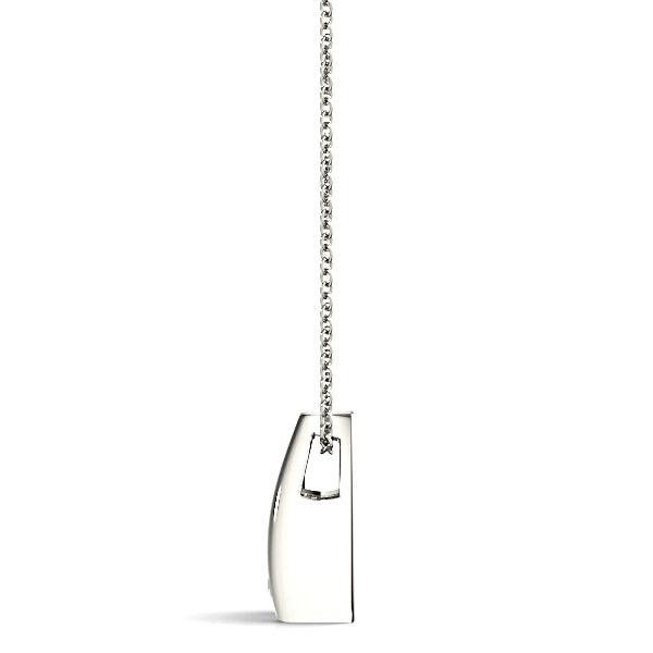 Hug Bezel Set Round Diamond Solitaire Necklace Pendant-VIRABYANI