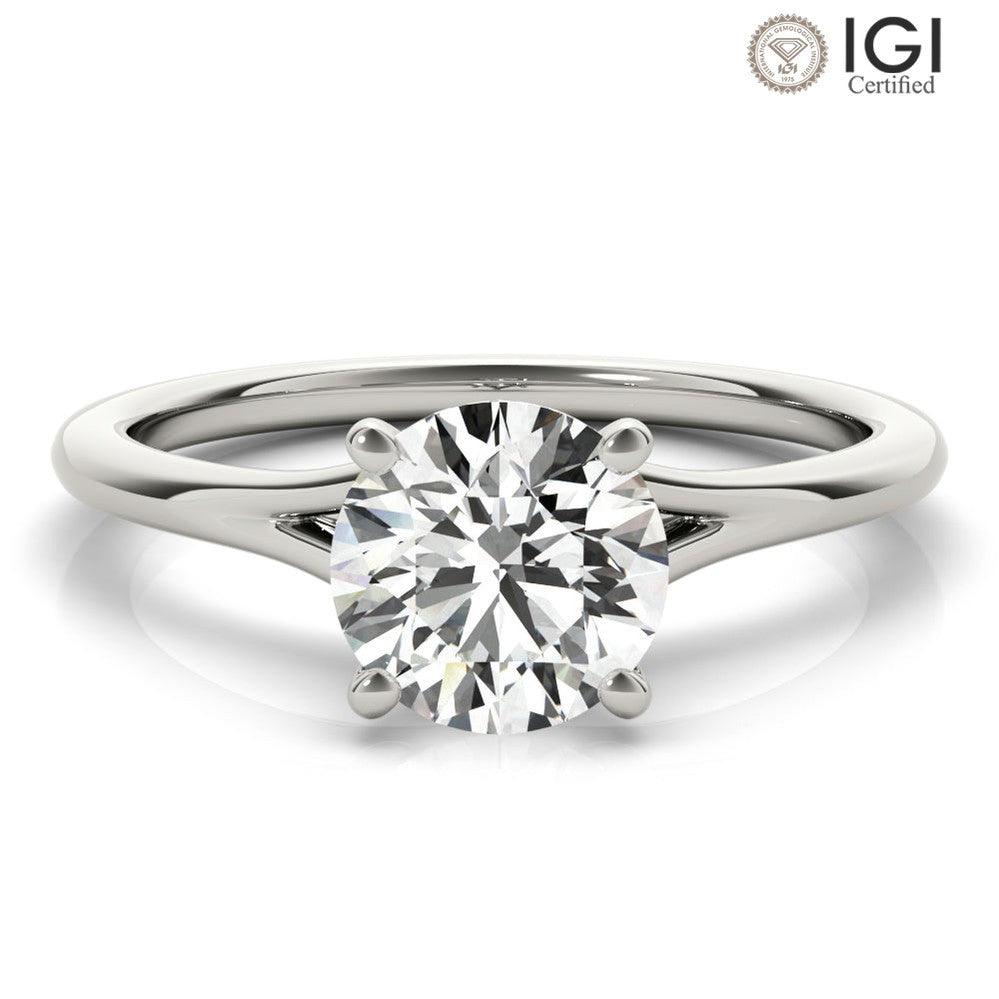 Aria Round Lab Grown Diamond Solitaire Engagement Ring IGI Certified