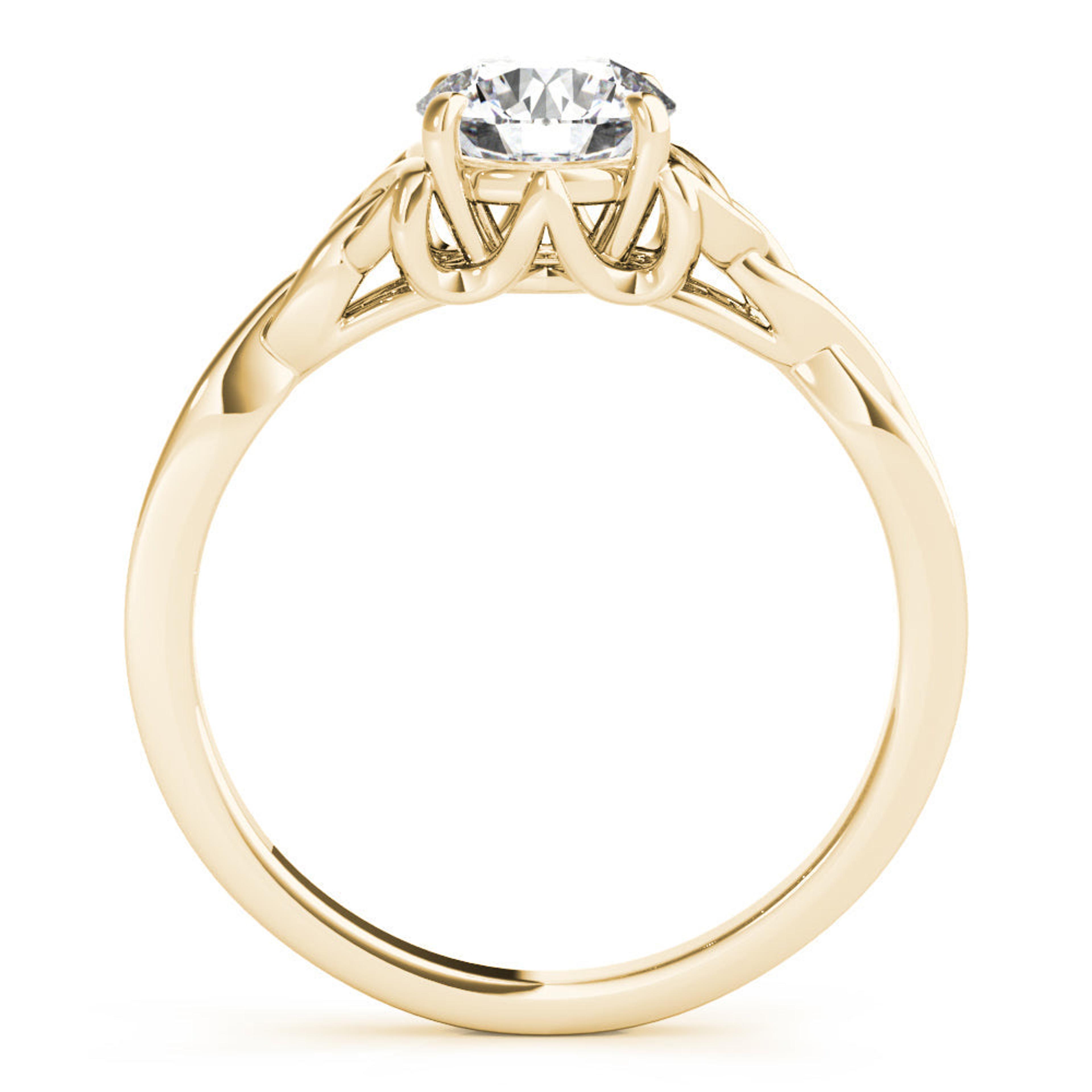 Celtic Love Knot Round Lab Grown Diamond Solitaire Engagement Ring IGI Certified