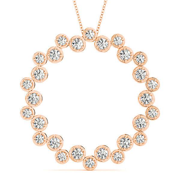 1.00 ctw Diamond Circle Necklace Pendant-VIRABYANI