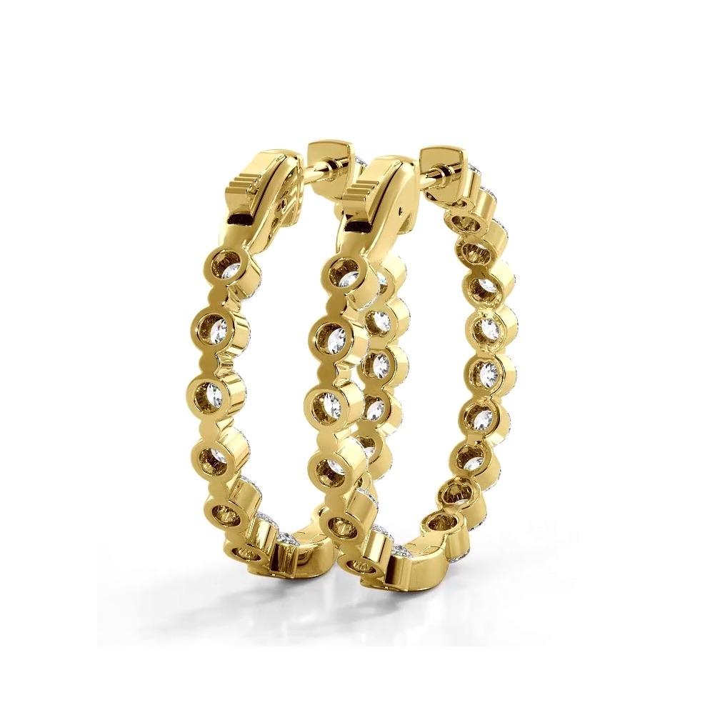 1.50 ctw. Floating Round Diamond Small Hoop Earrings