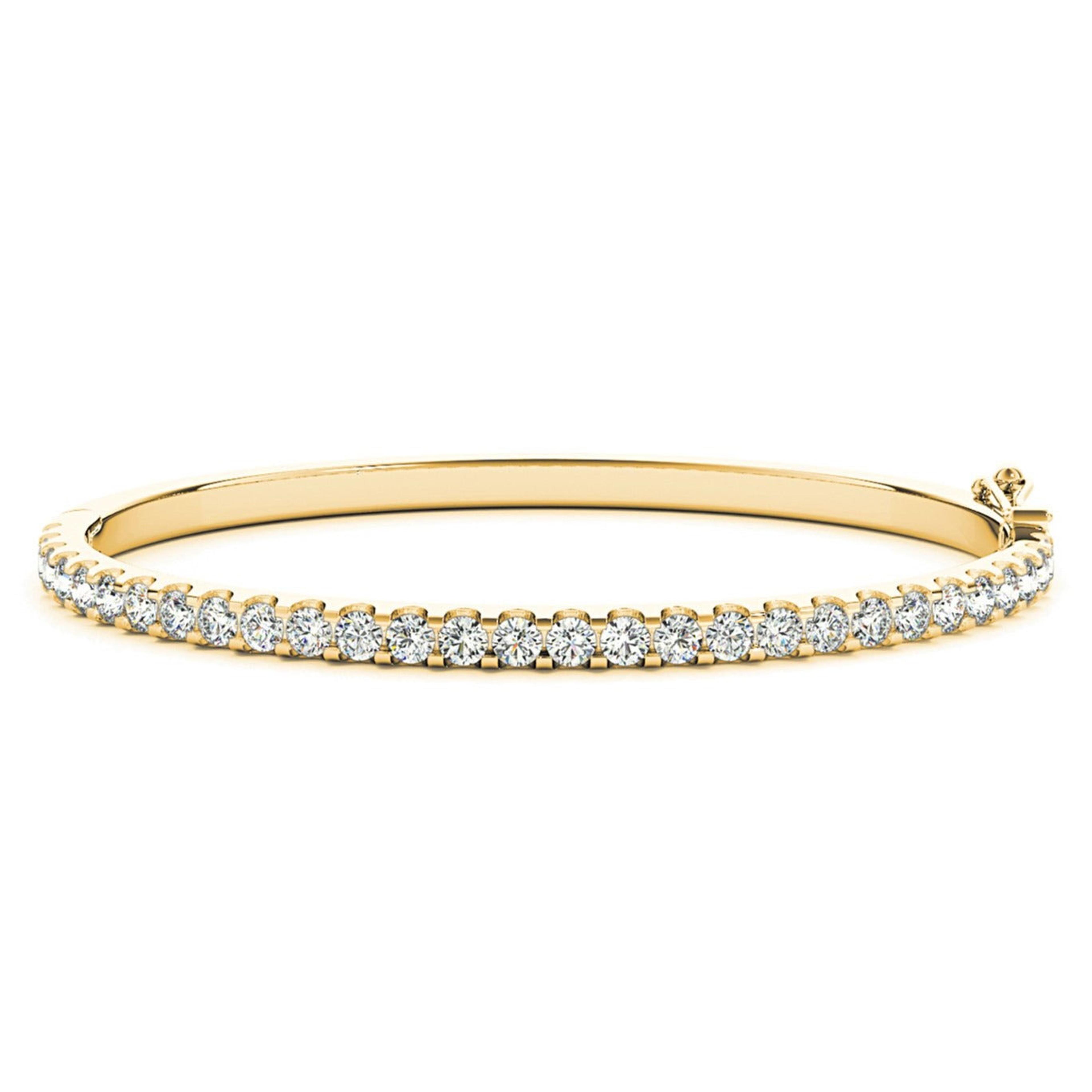 Half Way 2.75 ctw Diamond Bangle Bracelet U Prong Set-VIRABYANI