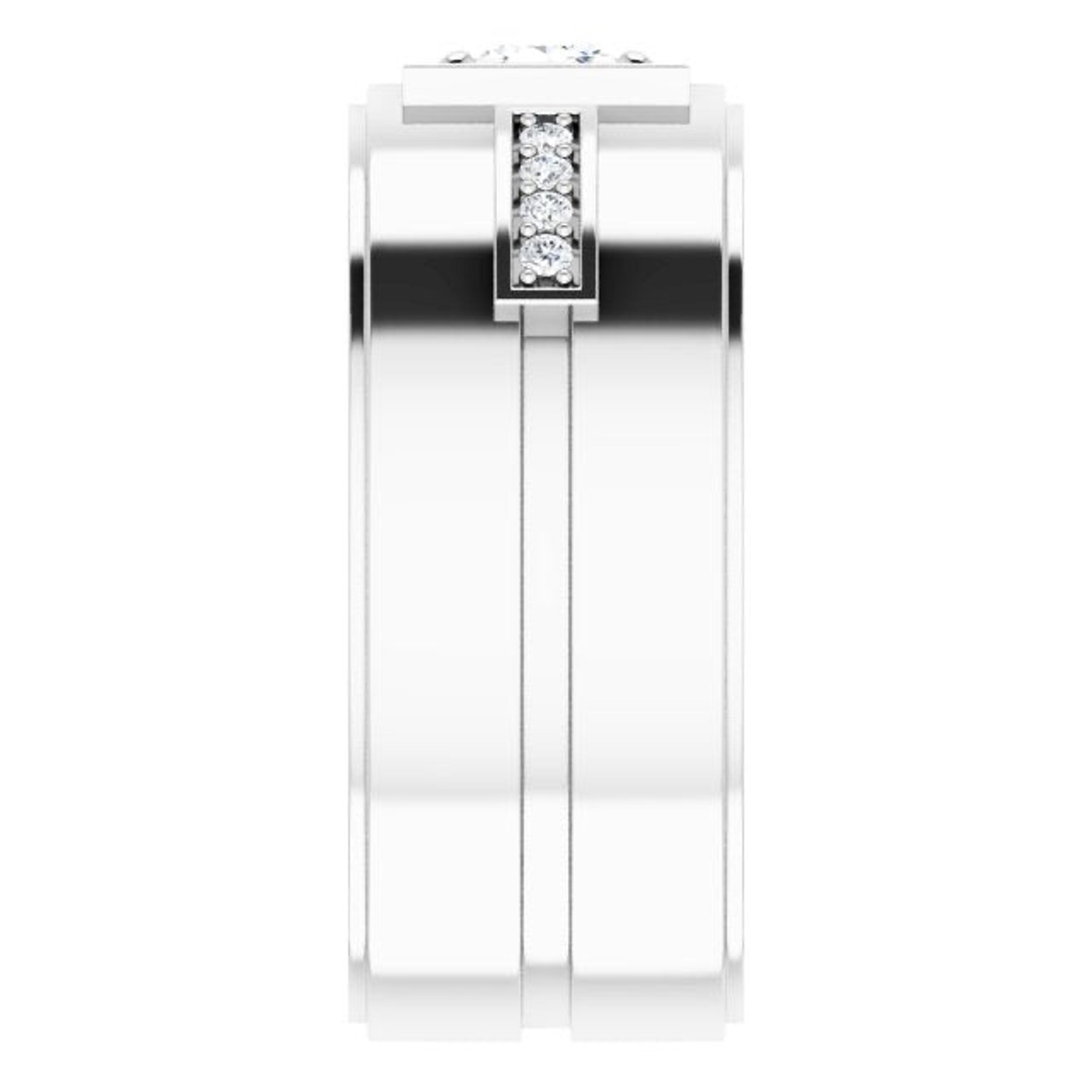 0.62 ctw Princess & Round Diamond Wide Men's Ring