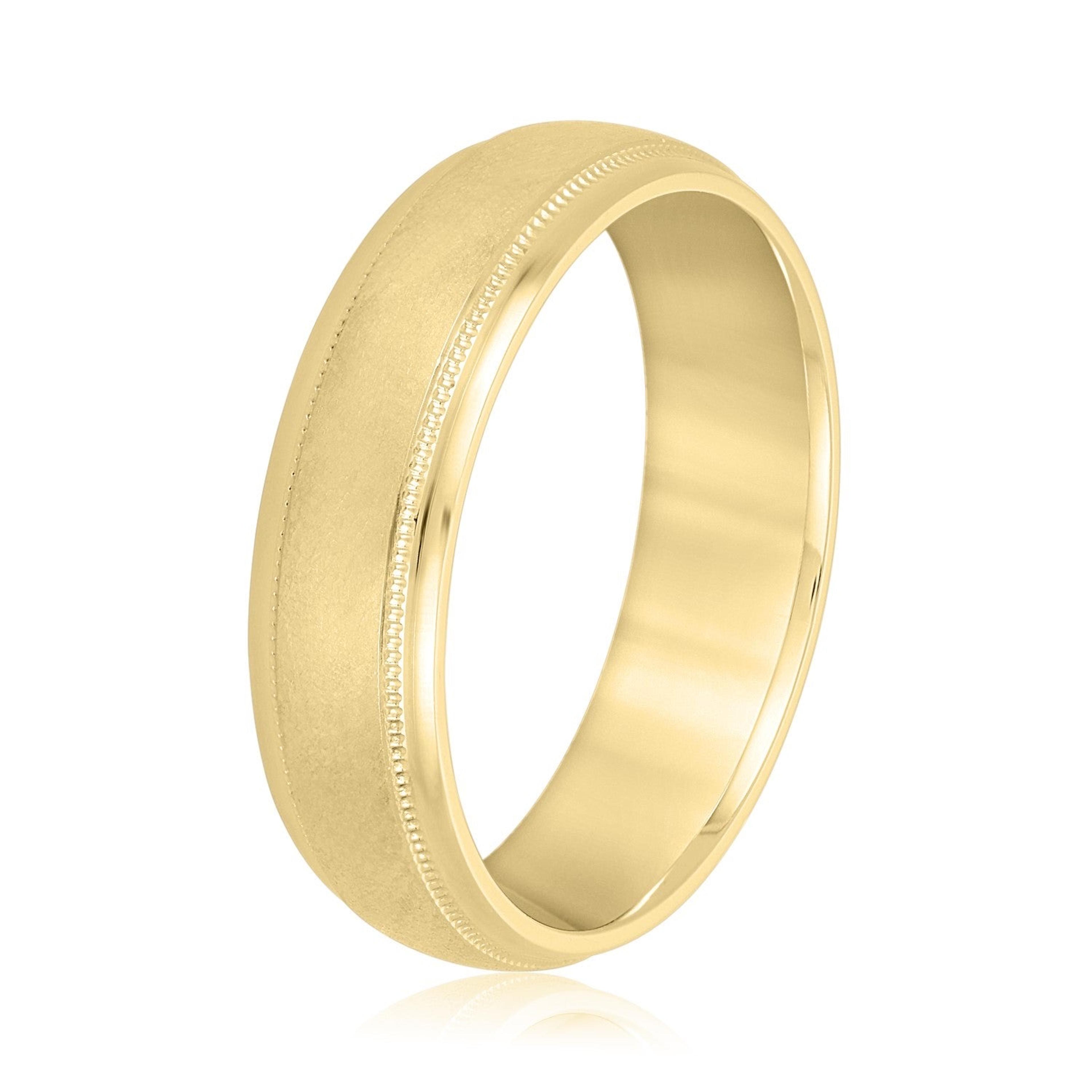 Men's Step Cut Edges Wedding Band