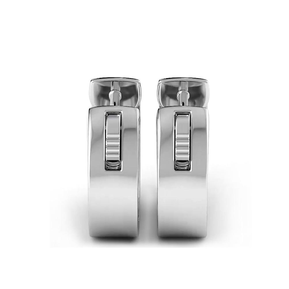 Three Row 1.0 ctw. Diamond Hoop Earrings Huggie Style
