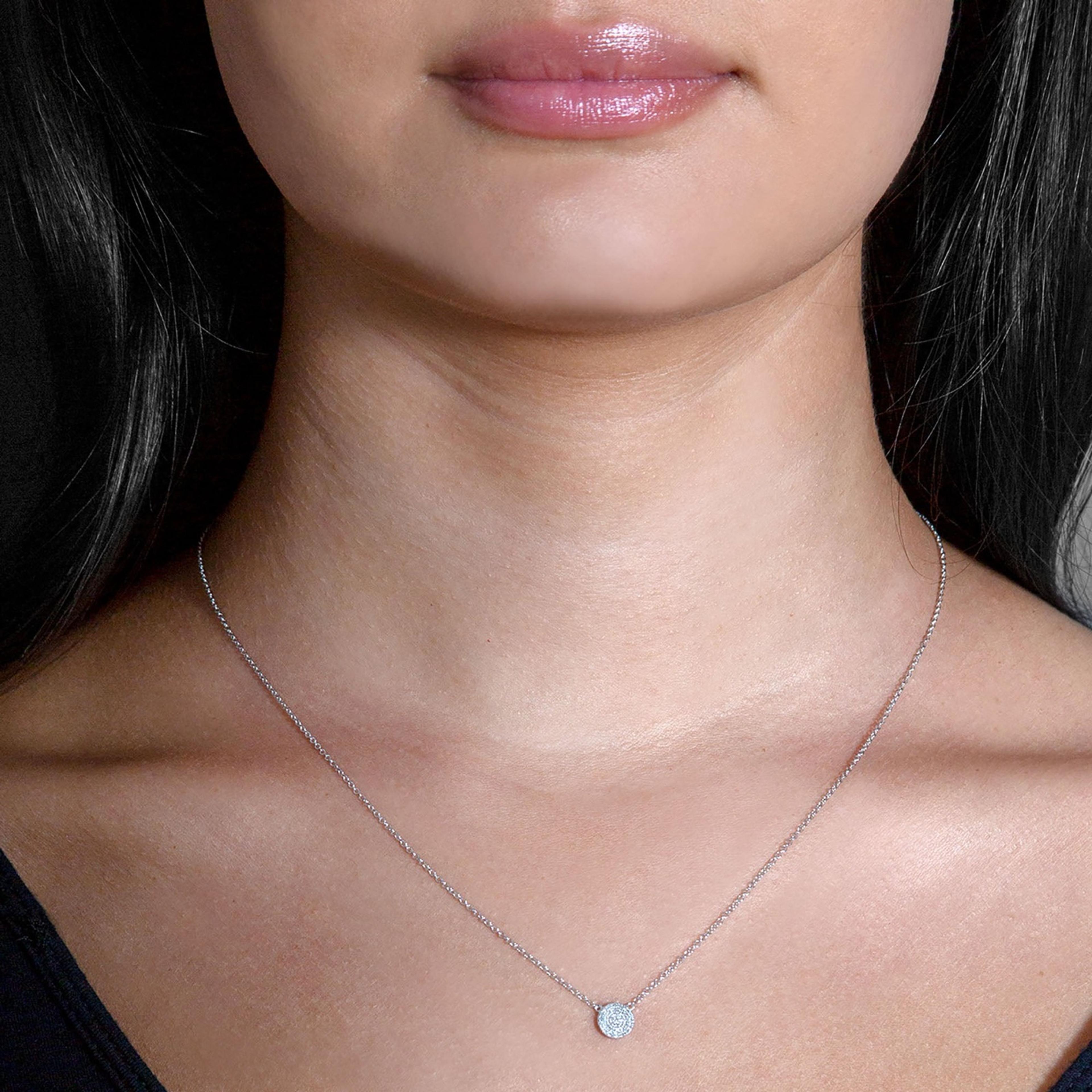0.10 ctw Diamond Pave Cluster Necklace Pendant-VIRABYANI