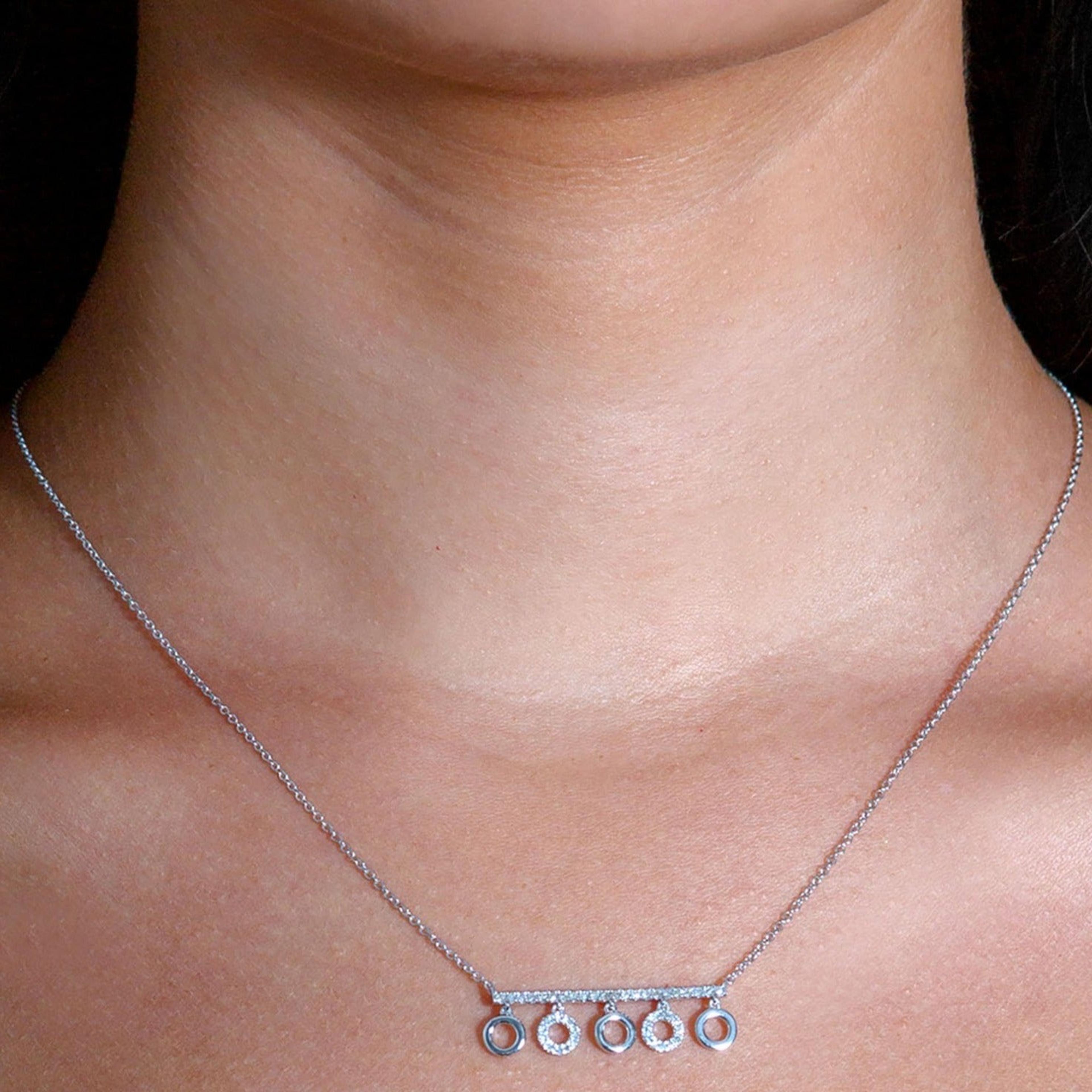 0.25 ctw Diamond Fashion Bar Necklace Pendant-VIRABYANI