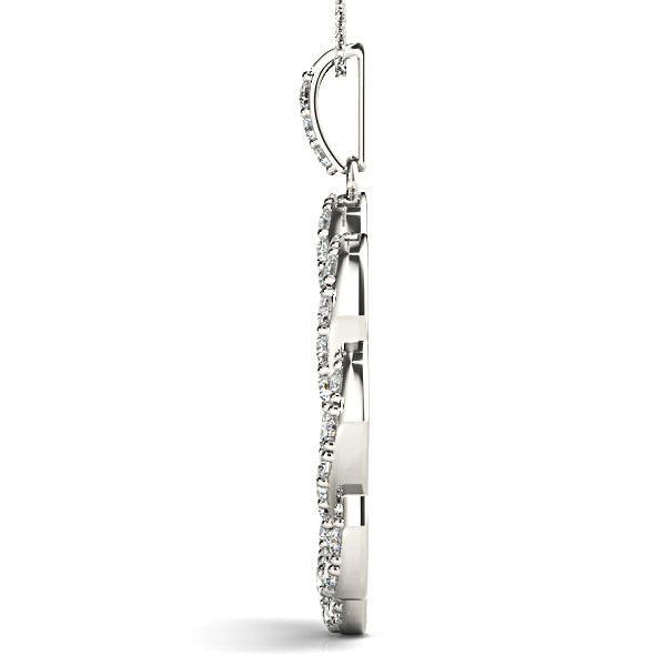 1.00 ctw Diamond Criss Cross Infinity Circle Necklace Pendant-VIRABYANI