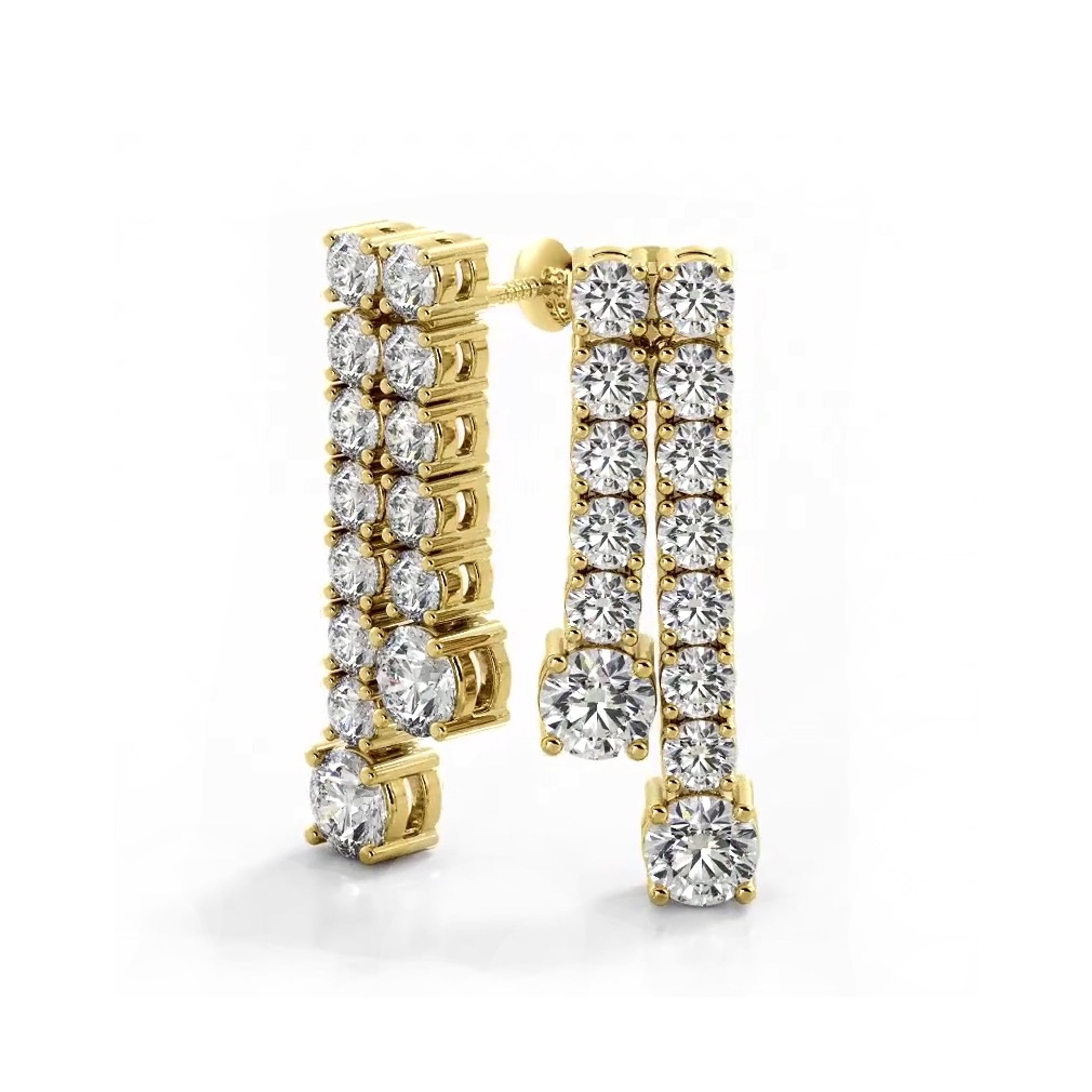 1.70 ctw. Double Strand Diamond Dangle Earrings