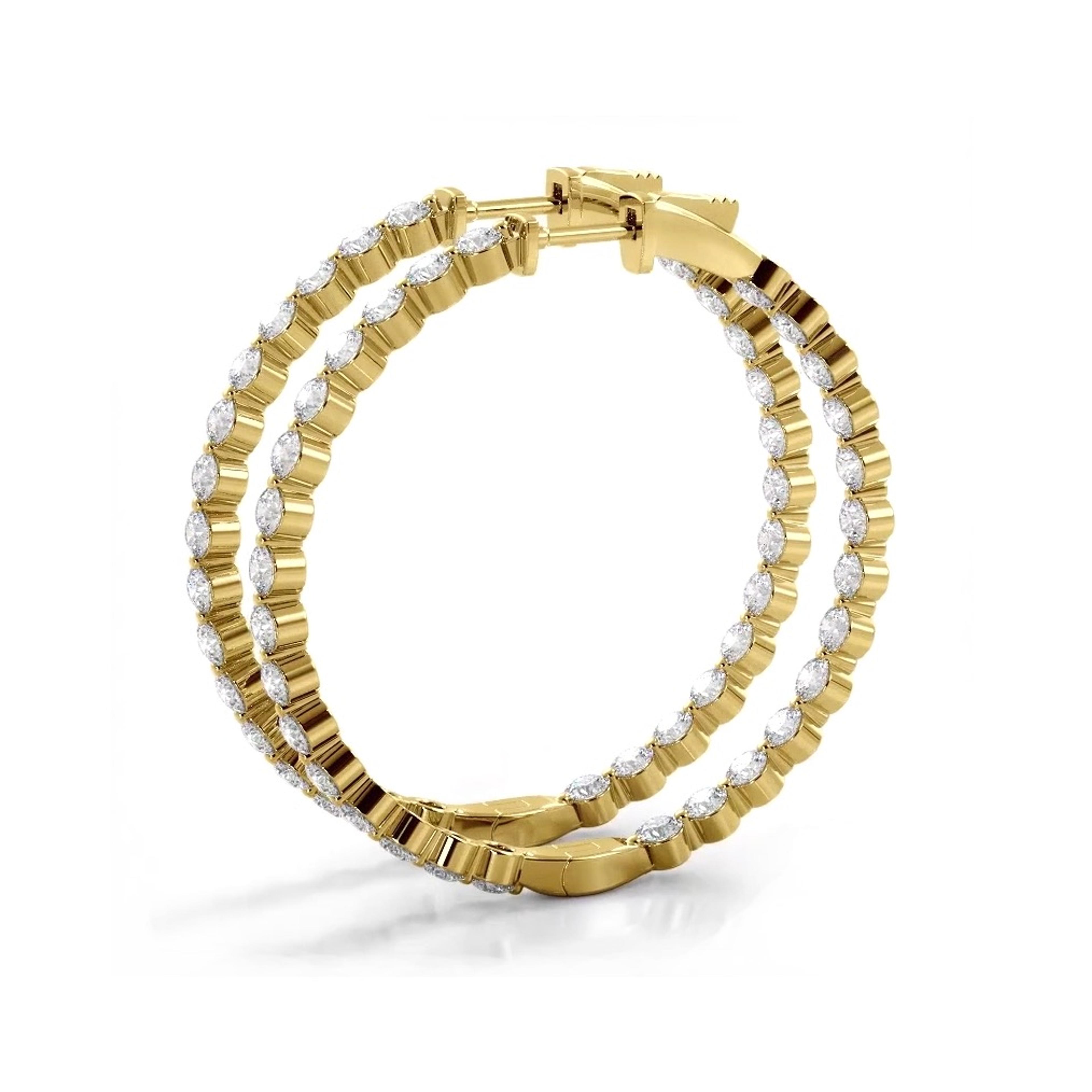 2.5 ct. Floating Diamond Large Hoop Earrings
