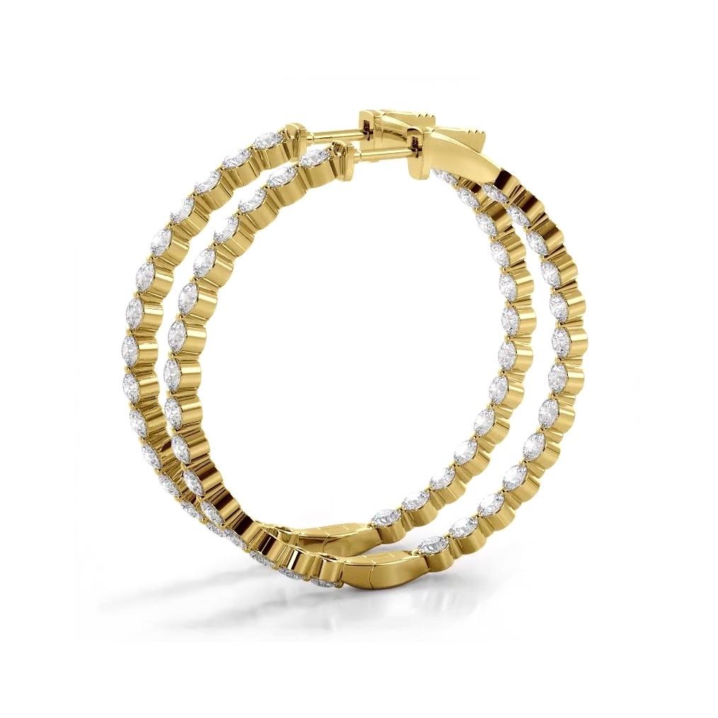2.5 ct. Floating Diamond Large Hoop Earrings