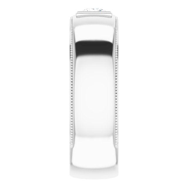 0.50 ct. Princess Diamond Milgrain Accent Men's Ring
