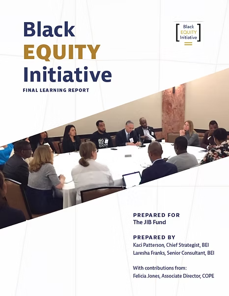 Black Equity Initiative Final Learning Report cover
