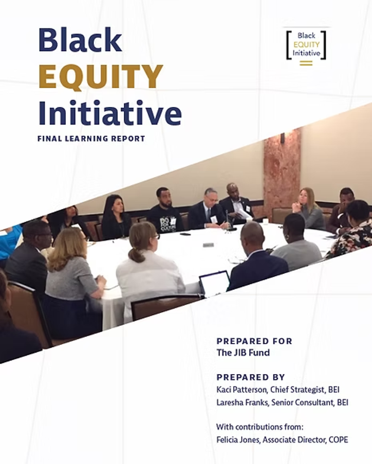 Black Equity Initiative Final Learning Report cover