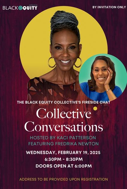 Collective Conversations event flyer featuring Fredrika Newton