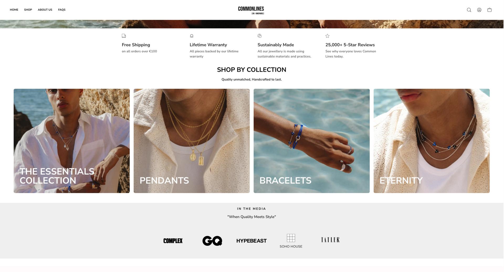 Common Lines homepage collection