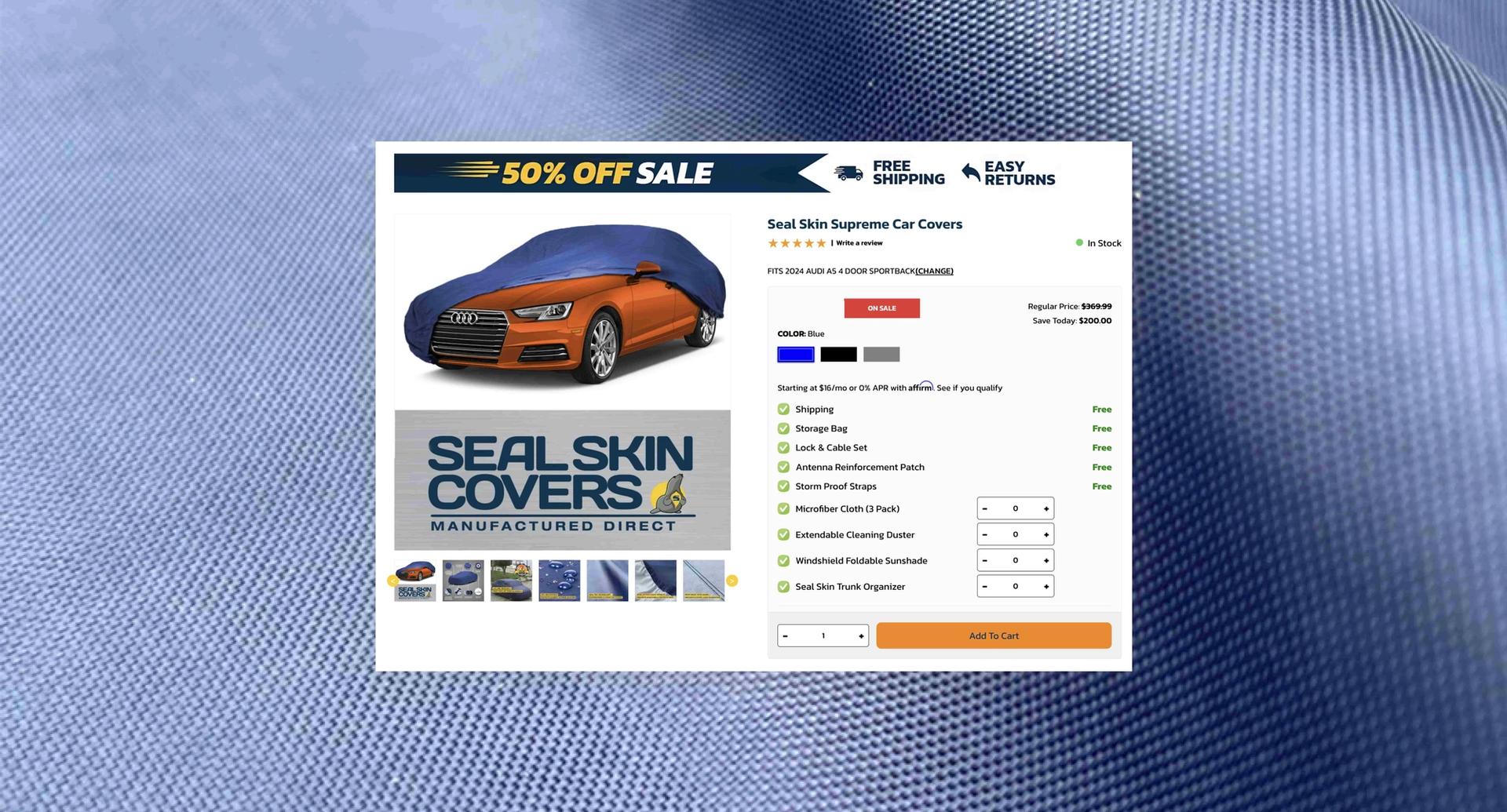seal skin product page