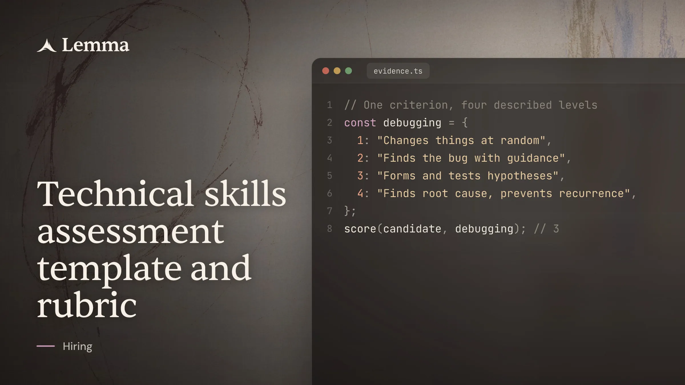 Technical skills assessment template and rubric