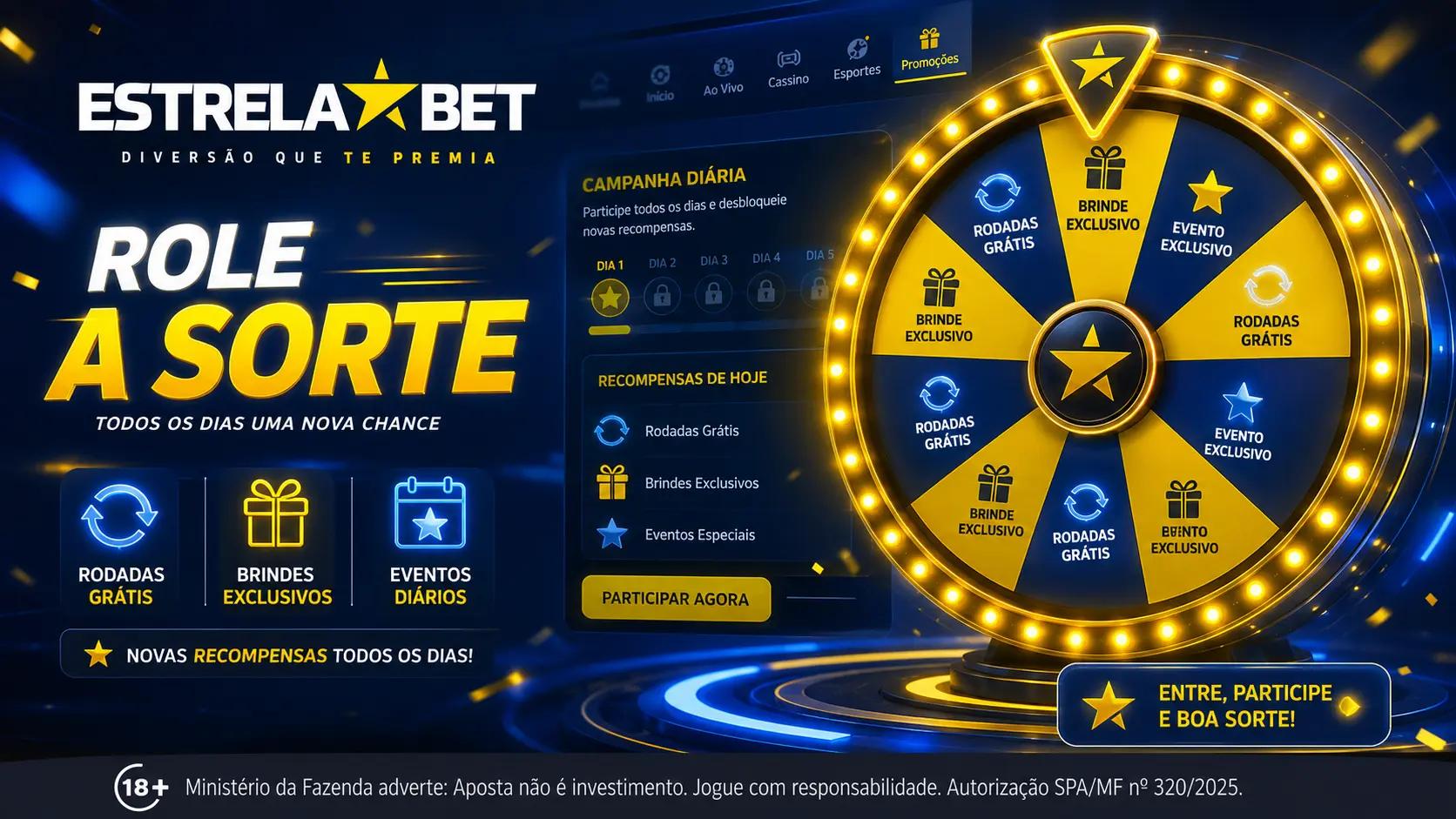 Banner ilustrando a promoção Roleta Efeito Premiado da EstrelaBet.