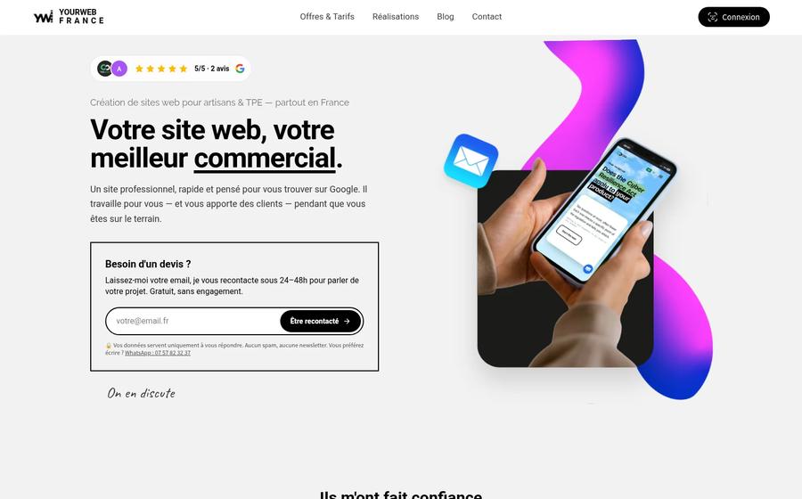 Capture du site Yourweb