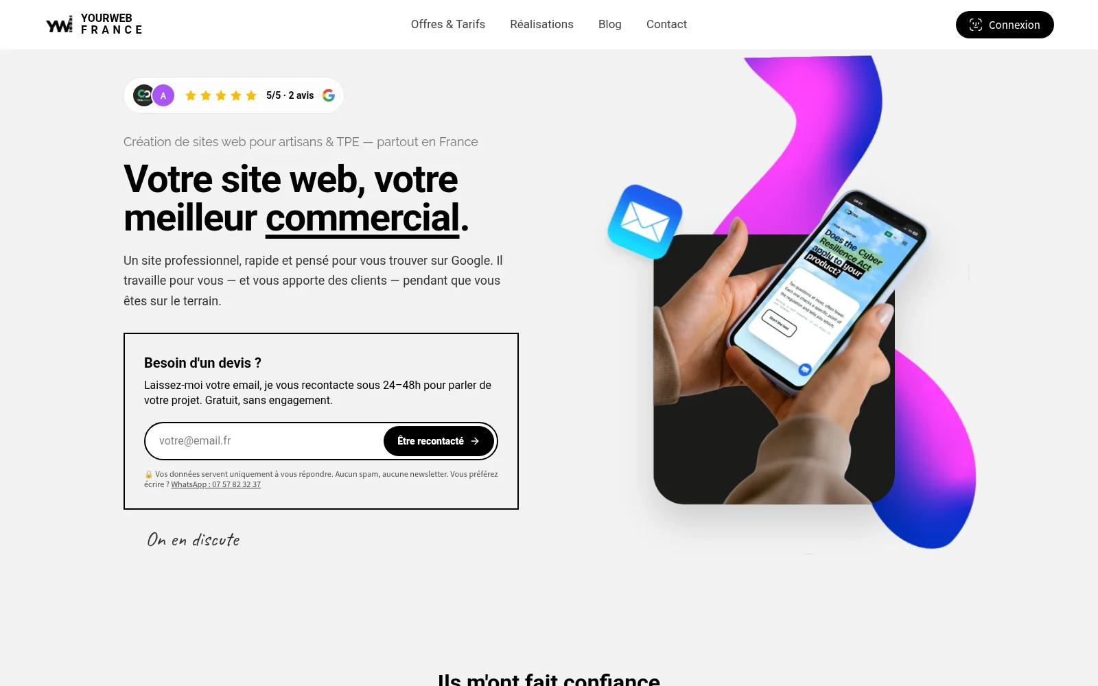 Capture du site Yourweb
