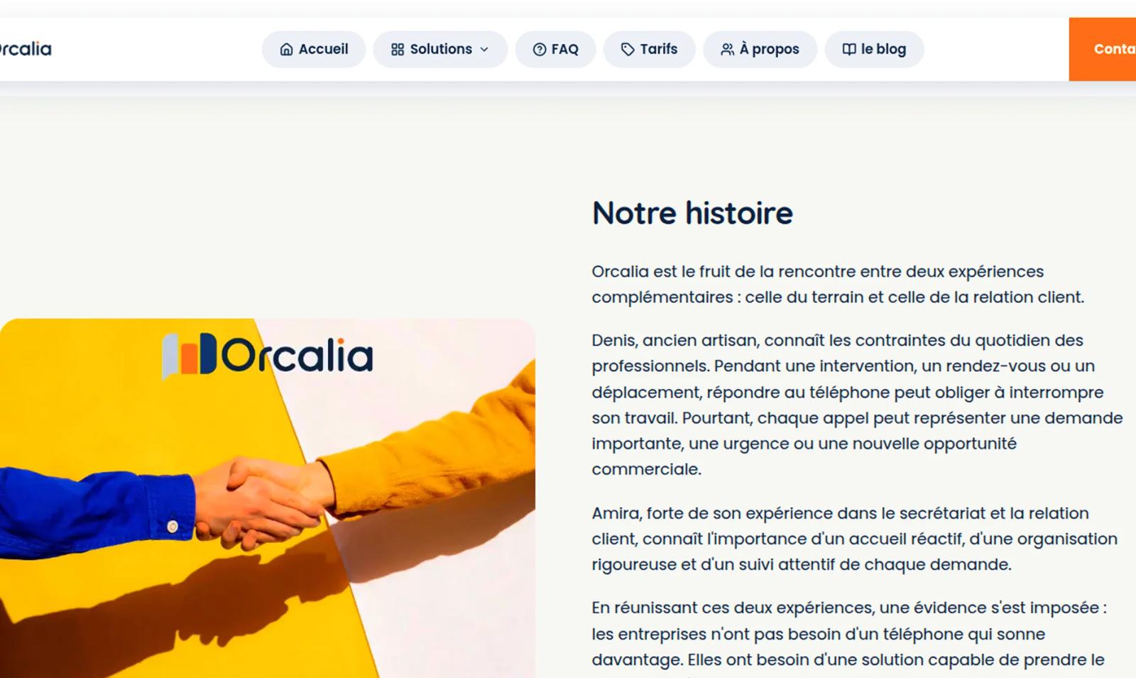 La page « Notre histoire »