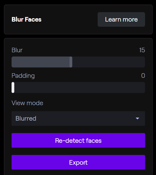 runway ml blurring options