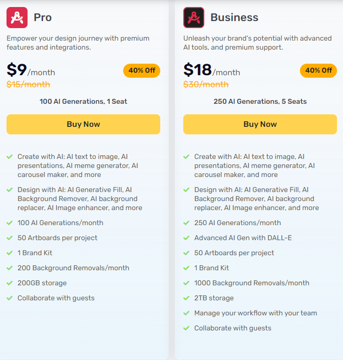 simplified ai graphic design pricing