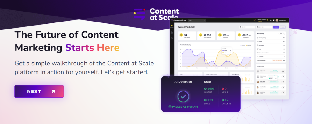 content at scale landing page
