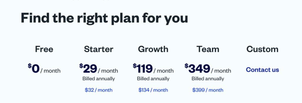 bubble price and plan