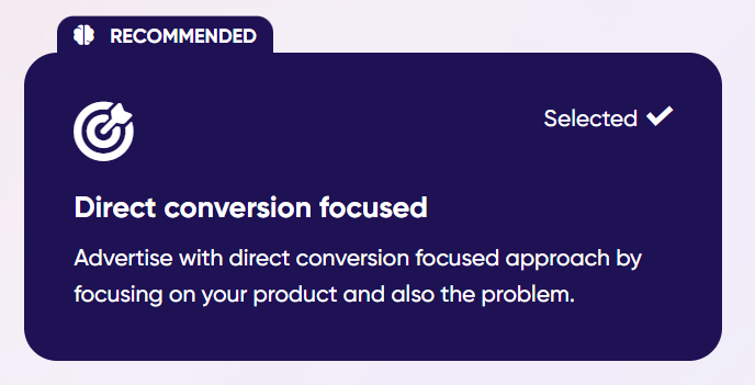 ad creative direct conversion focused