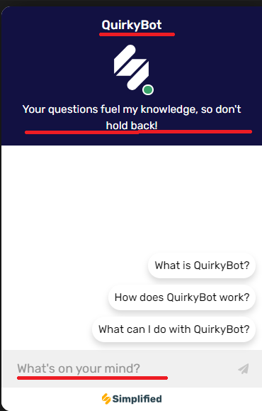 simplified ai quirky bot