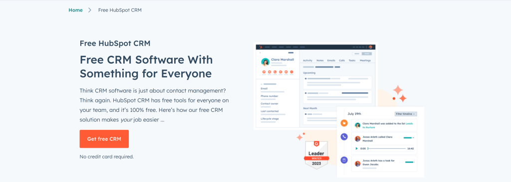 hubspot crm page