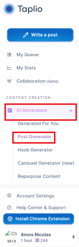 taplio post generator