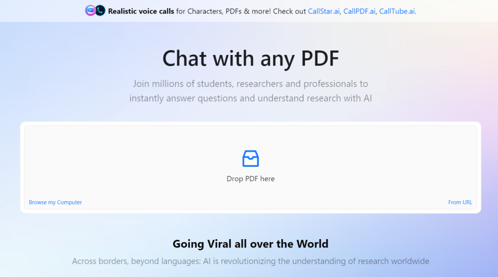 chatpdf landing page