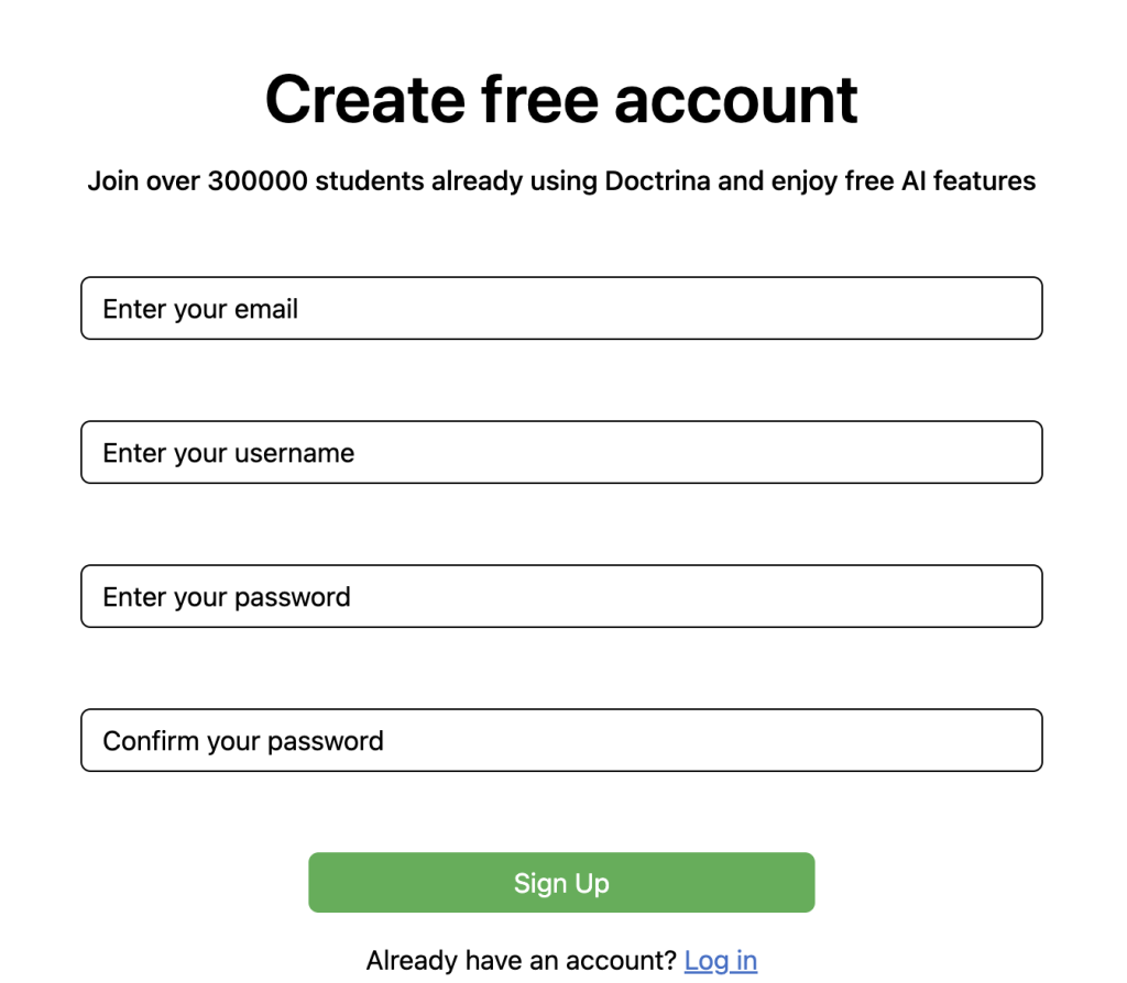 signup to create free account
