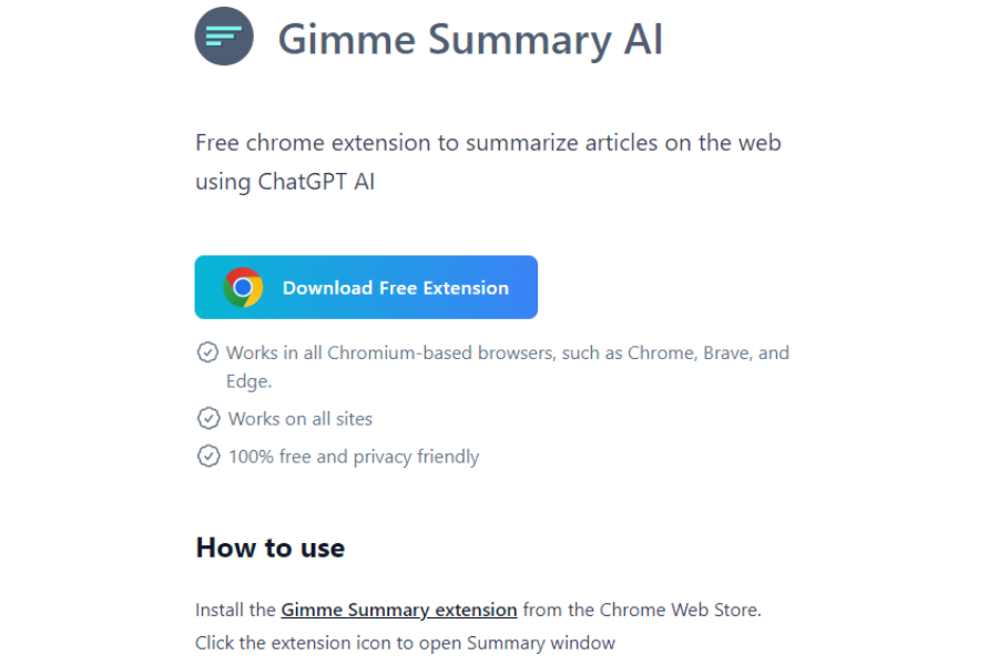 Gimme Summary AI