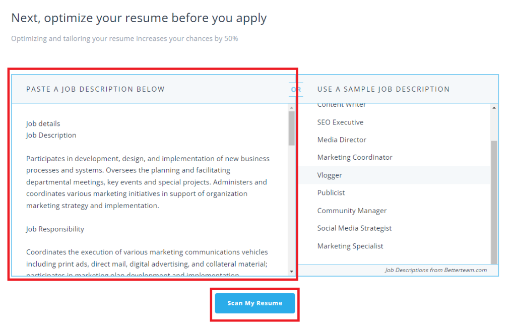 jobscan resume optimization