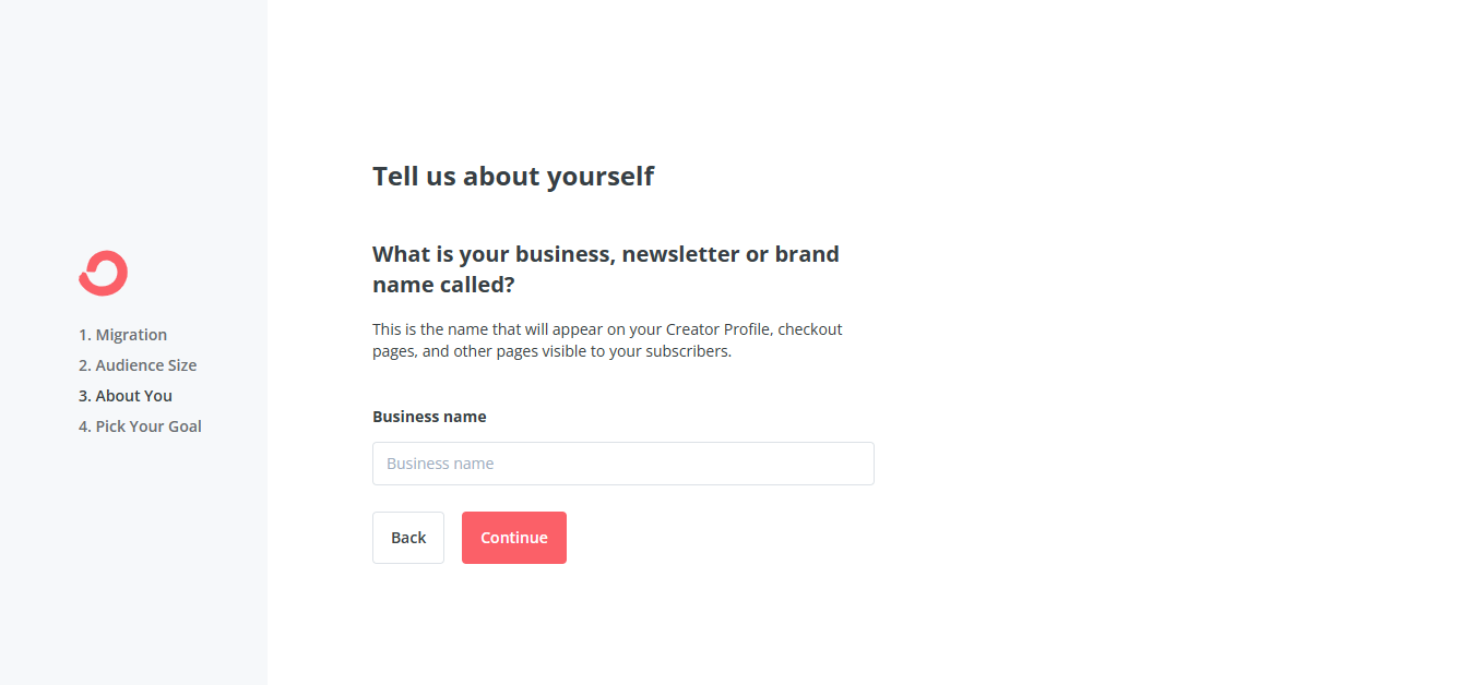 convertkit onboarding process business name