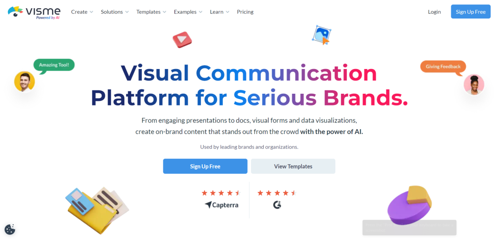 visme landing page