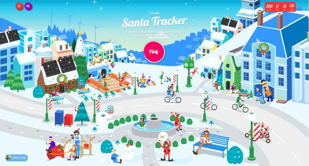 google santa tracker landing page