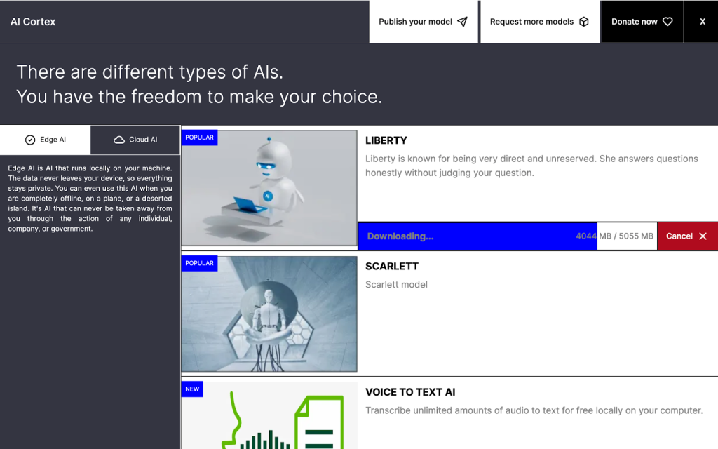 freedomgpt homepage