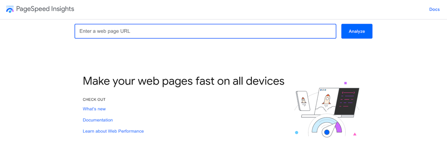 google page speed landing page