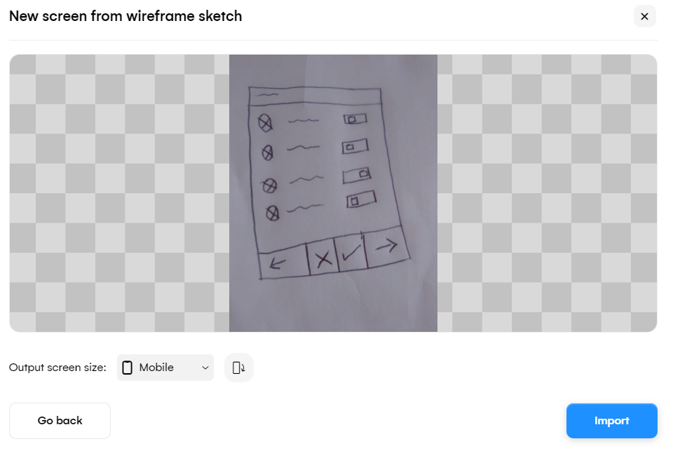 uizard wireframe sketch example