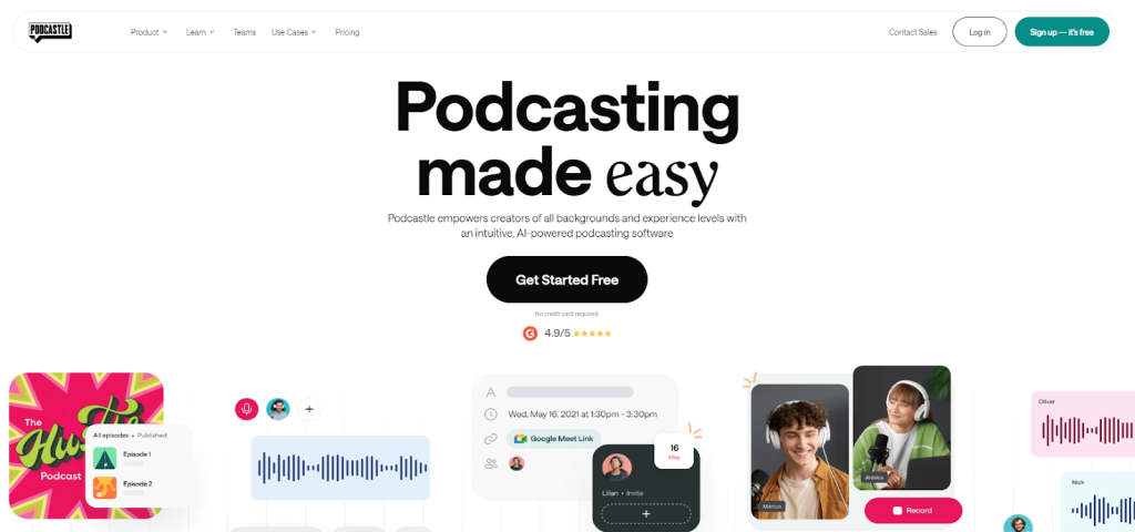 podcastle landing page